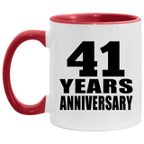 41st Anniversary 41 Years - 11oz Accent Mug Red