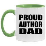 Proud Author Dad - 11oz Accent Mug Green