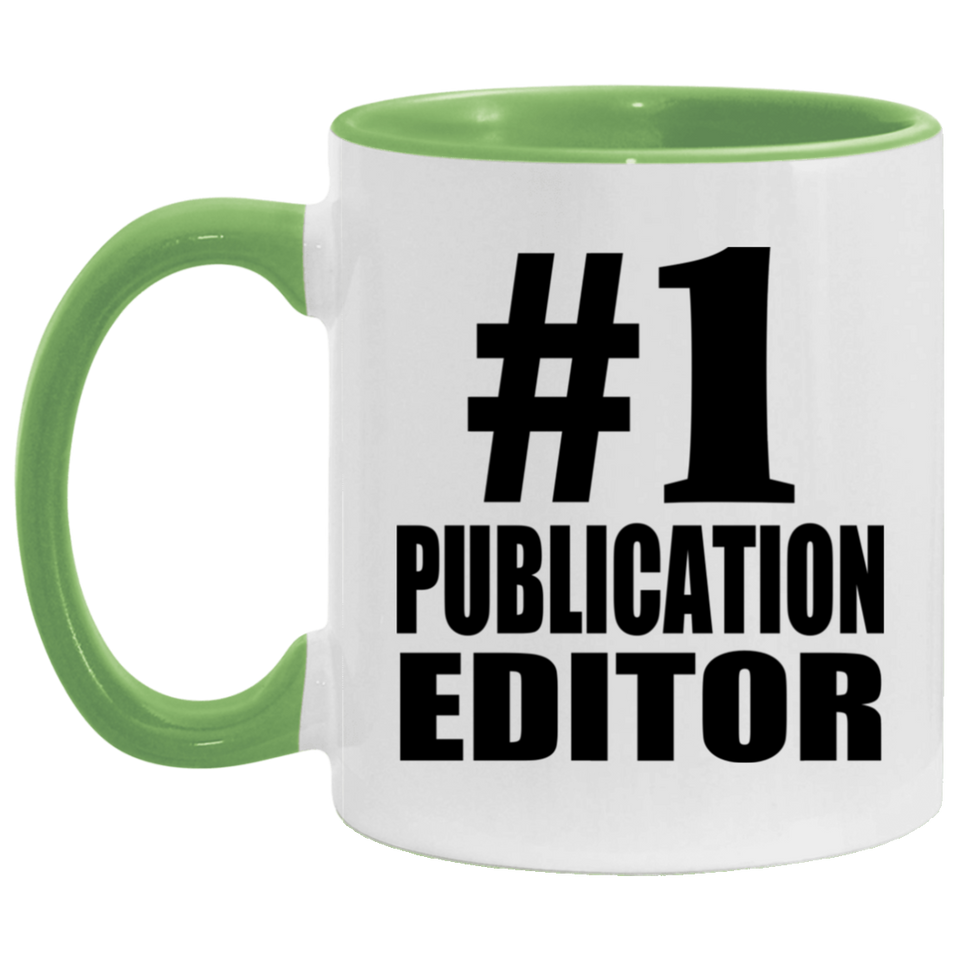 Number One #1 Publication Editor - 11oz Accent Mug Green