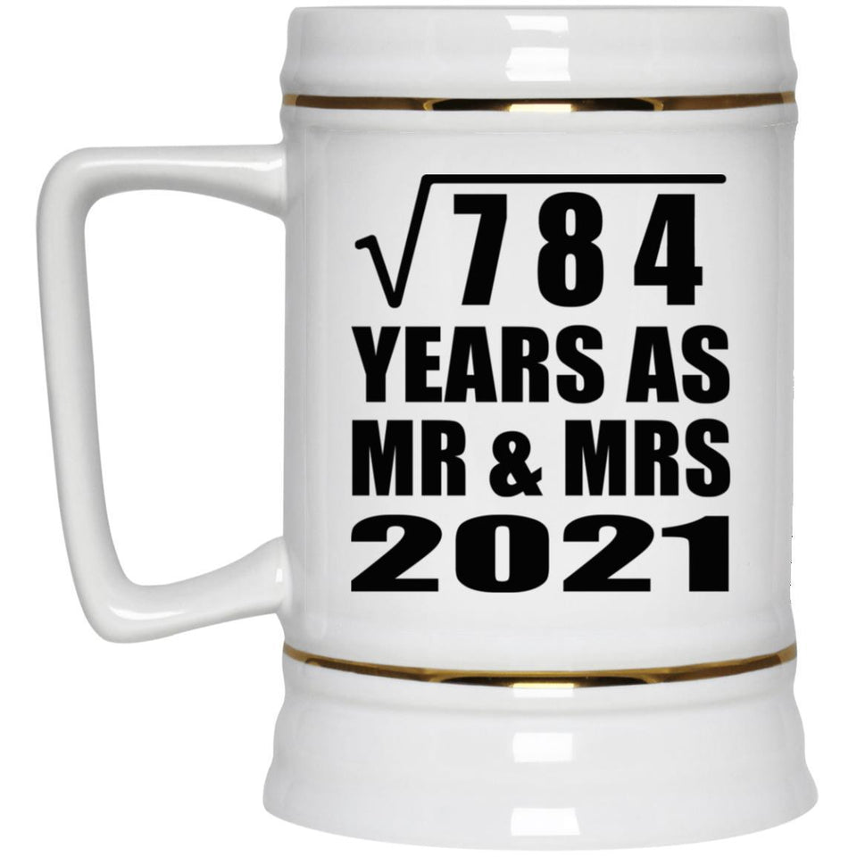 28th Anniversary Square Root of 784 Years As Mr & Mrs 2021 - Beer Stein