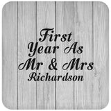 First Year As Mr & Mrs Richardson - Drink Coaster F