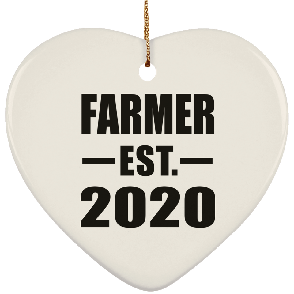 Farmer Established EST. 2020 - Heart Ornament