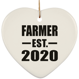 Farmer Established EST. 2020 - Heart Ornament
