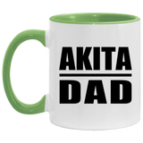 Akita Dad - 11oz Accent Mug Green
