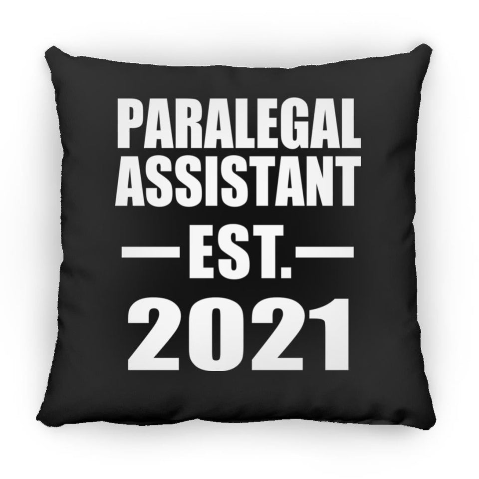 Paralegal Assistant Established EST. 2021 - Throw Pillow Black