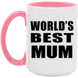 World's Best Mum - 15oz Accent Mug Pink