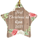 First Christmas As Opa 2021 - Star Ornament B