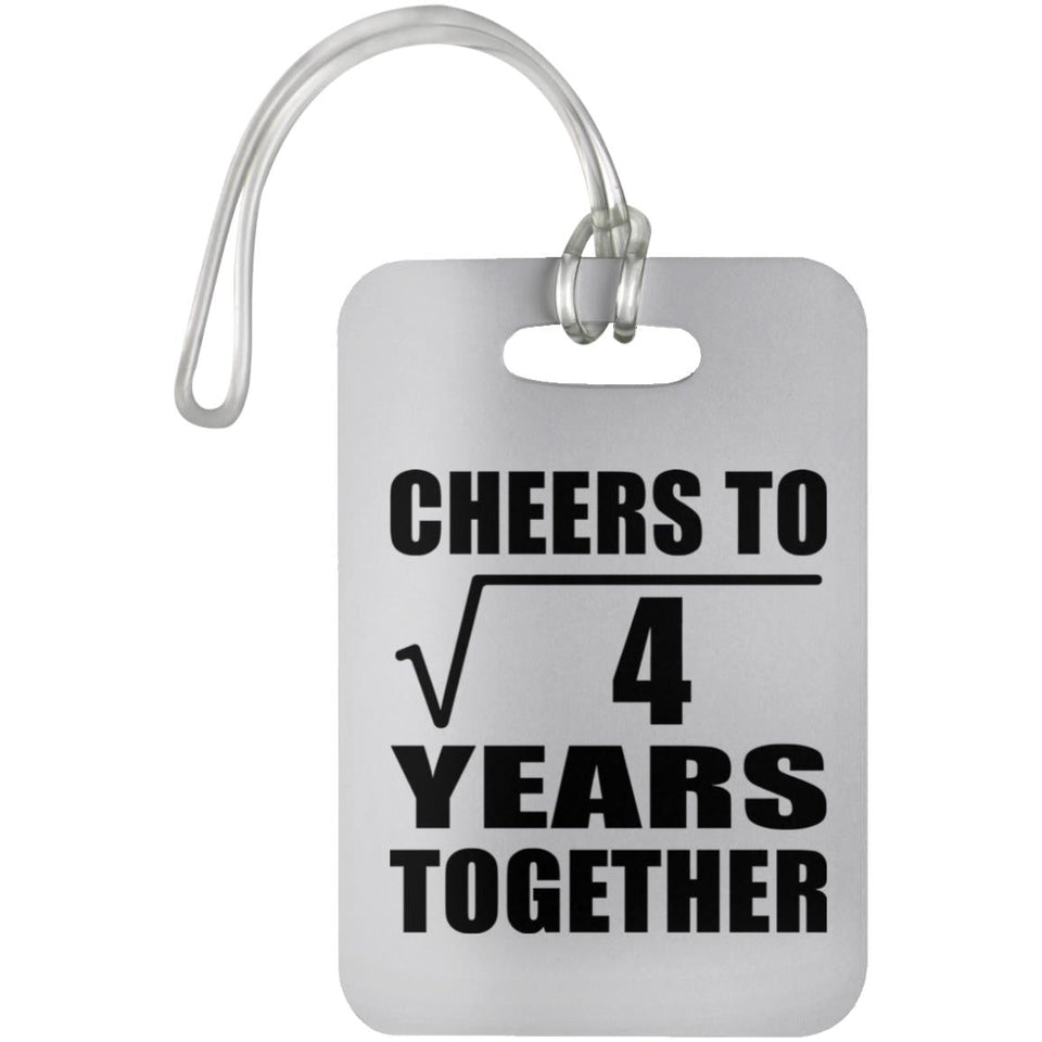 2nd Anniversary Cheers To Square Root of 4 Years Together - Luggage Bag Tag