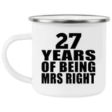 27th Anniversary 27 Years Of Being Mrs Right - 12oz Camping Mug