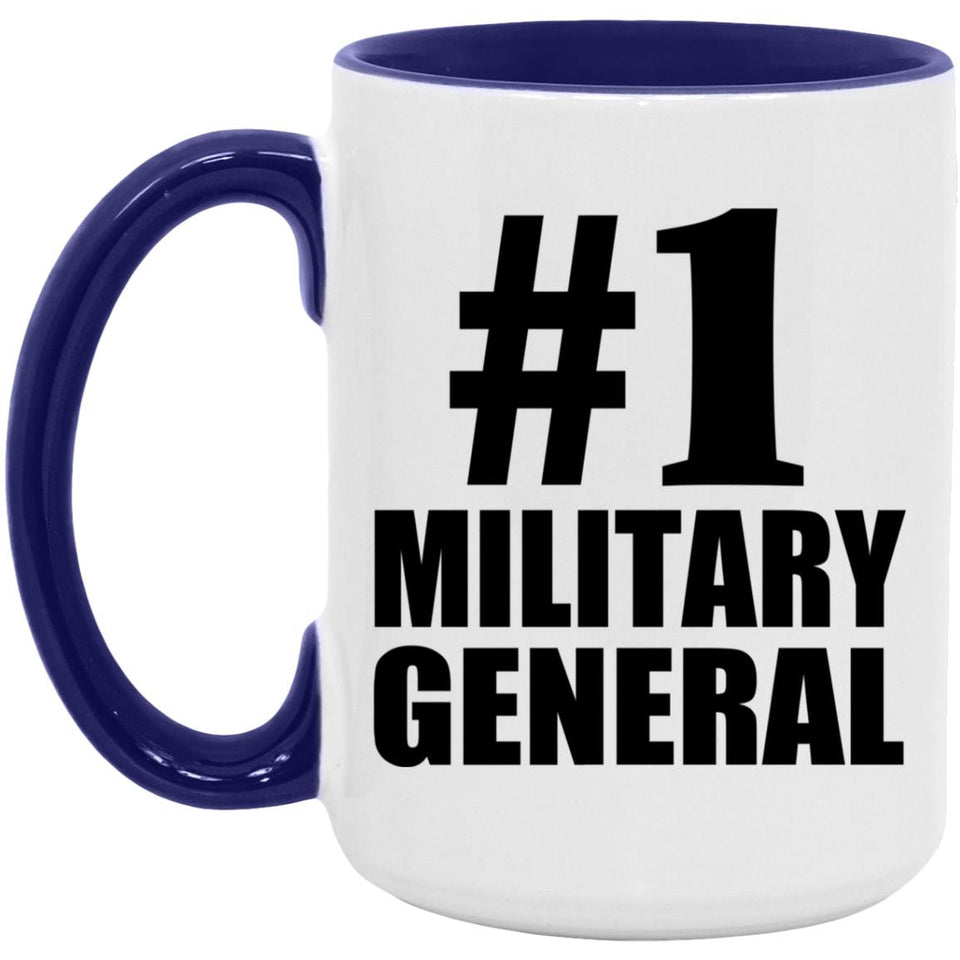 Number One #1 Military General - 15oz Accent Mug Purple