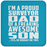 Proud Surveyor Dad Of Awesome Son - Drink Coaster