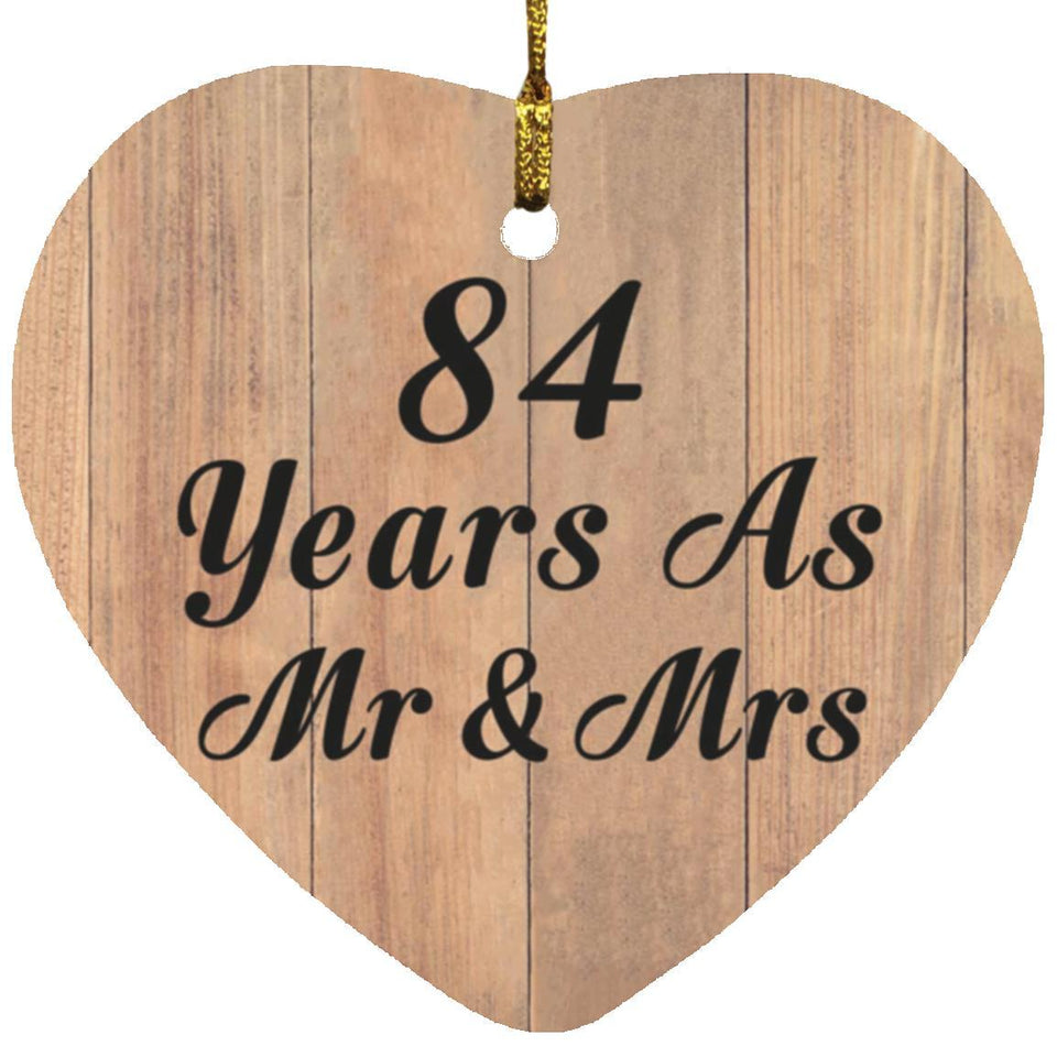 84 Years As Mr & Mrs - Heart Ornament C