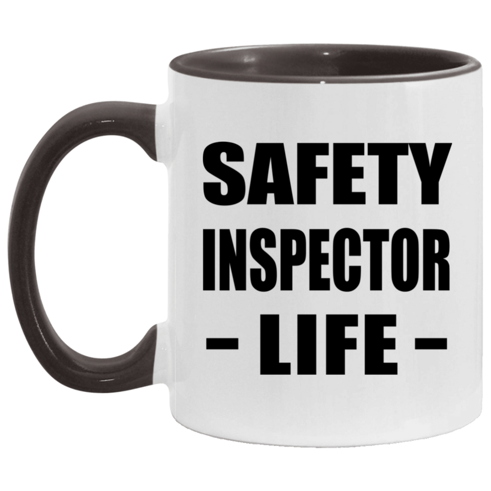 Safety Inspector Life - 11oz Accent Mug Black