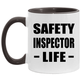 Safety Inspector Life - 11oz Accent Mug Black