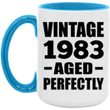 41st Birthday Vintage 1983 Aged Perfectly - 15oz Accent Mug Blue