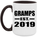 Gramps Established EST. 2019 - 15oz Accent Mug Black