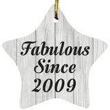 15th Birthday Fabulous Since 2009 - Star Ornament F