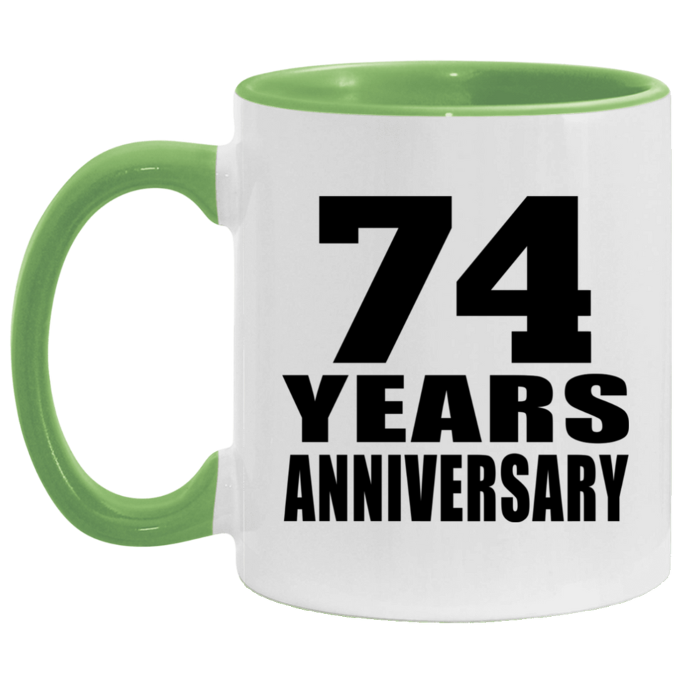 74th Anniversary 74 Years - 11oz Accent Mug Green