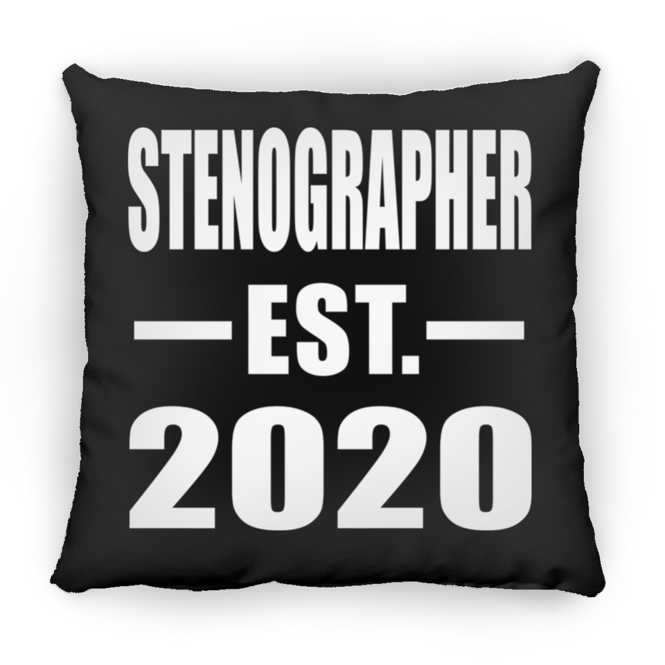 Stenographer Established EST. 2020 - Throw Pillow Black