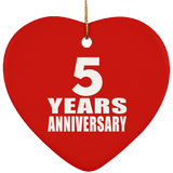 5th Anniversary 5 Years - Heart Ornament