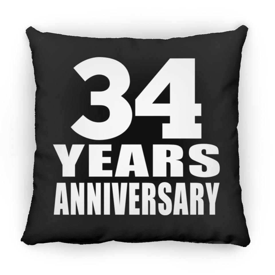 34th Anniversary 34 Years - Throw Pillow Black