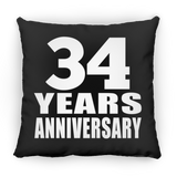 34th Anniversary 34 Years - Throw Pillow Black