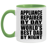 Appliance Repairer By Day World's Best Dad By Night - 11oz Accent Mug Green