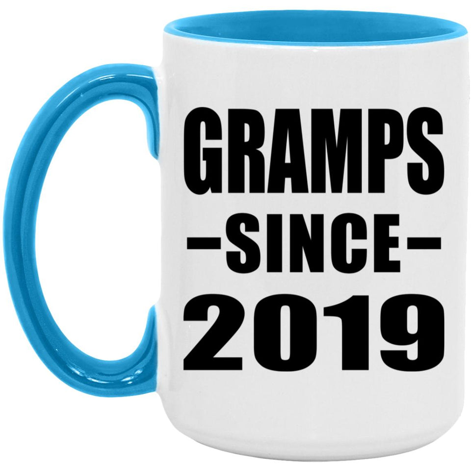 Gramps Since 2019 - 15oz Accent Mug Blue