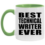Best Technical Writer Ever - 11oz Accent Mug Green