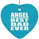Angel Best Dad Ever - Heart Ornament
