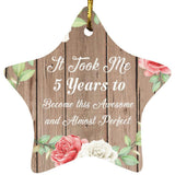 5th Birthday Took 5 Years To Become Awesome & Perfect - Star Ornament B