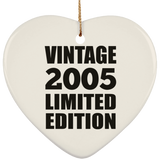 19th Birthday Vintage 2005 Limited Edition - Heart Ornament