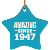77th Birthday Amazing Since 1947 - Star Ornament
