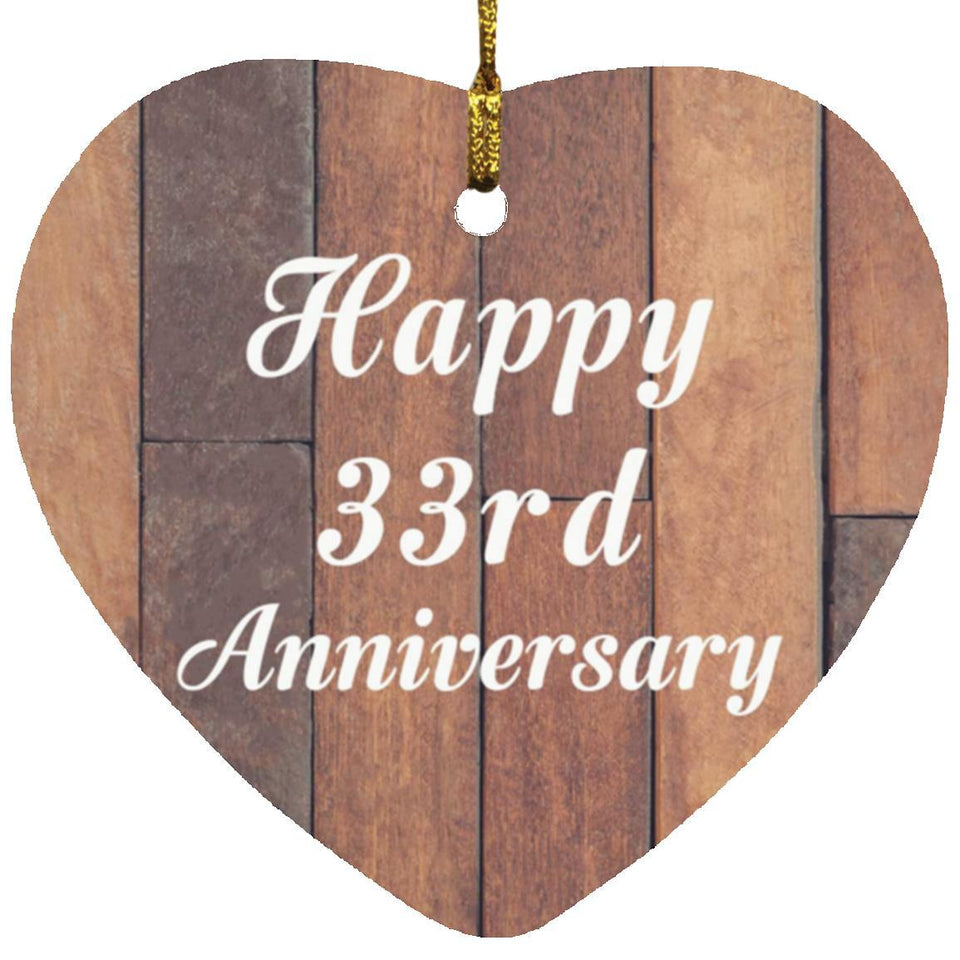 Happy 33rd Anniversary - Heart Ornament E