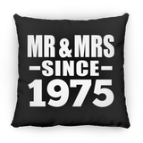 49th Anniversary Mr & Mrs Since 1975 - Throw Pillow Black