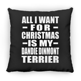 All I Want For Christmas Is My Dandie Dinmont Terrier - Throw Pillow Black
