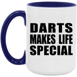 Darts Makes Life Special - 15oz Accent Mug Purple