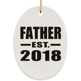 Father Established EST. 2018 - Oval Ornament