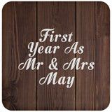 First Year As Mr & Mrs May - Drink Coaster D