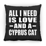All I Need Is Love And A Cyprus Cat - Throw Pillow Black