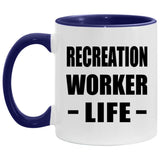 Recreation Worker Life - 11oz Accent Mug Purple