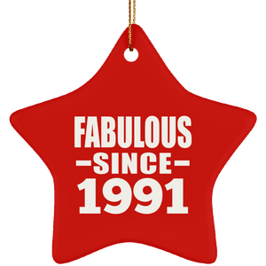33rd Birthday Fabulous Since 1991 - Star Ornament