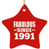 33rd Birthday Fabulous Since 1991 - Star Ornament