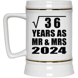 6th Anniversary Square Root of 36 Years As Mr & Mrs 2024 - Beer Stein
