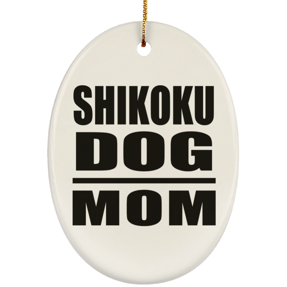 Shikoku Dog Mom - Oval Ornament