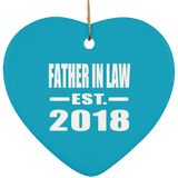 Father In Law Established EST. 2018 - Heart Ornament