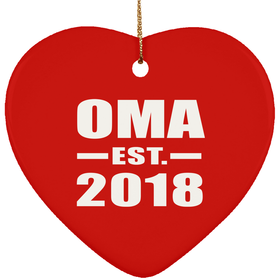 Oma Established EST. 2018 - Heart Ornament
