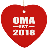 Oma Established EST. 2018 - Heart Ornament