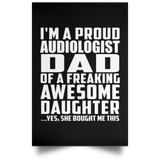 Proud Audiologist Dad Of Awesome Daughter - Poster Portrait
