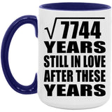 88th Anniversary Square Root of 7744 Years Still In Love - 15oz Accent Mug Purple